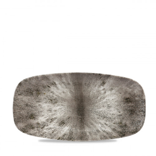 Assiette plate rectangulaire noir porcelaine vitrifiée 29,8x15,3 cm Stone Quartz Churchill