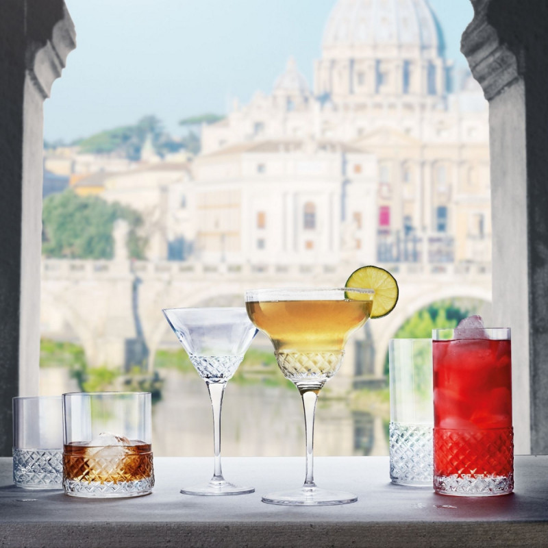 Coupe à cocktail martini verre cristallin 22 cl Roma 1960 Luigi Bormioli