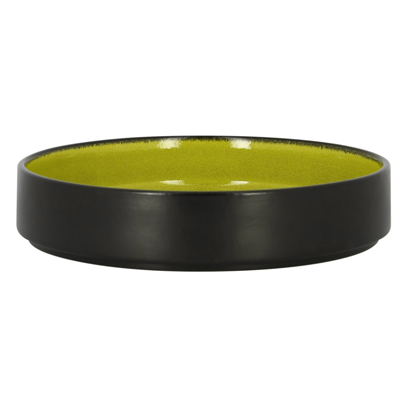 Assiette creuse rond vert porcelaine vitrifiée Ø 22,8 cm Fire Rak