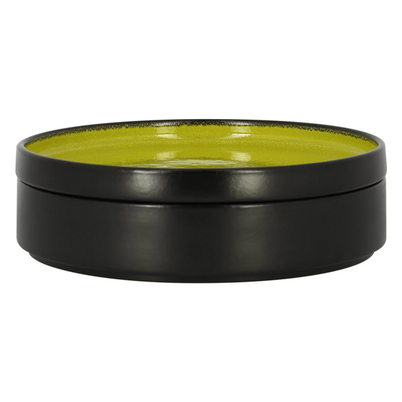 Assiette creuse rond vert porcelaine vitrifiée Ø 22,8 cm Fire Rak