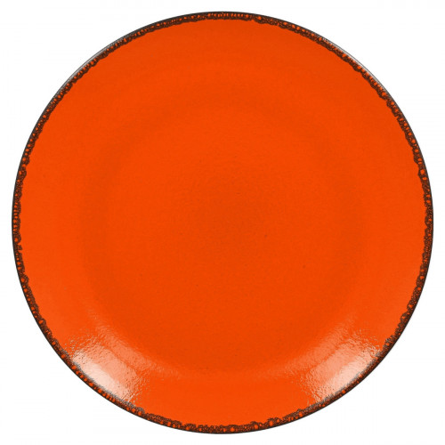 Assiette plate rond orange porcelaine vitrifiée Ø 24 cm Fire Rak