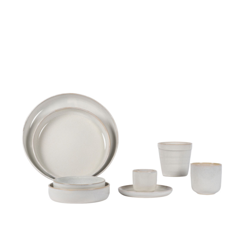 Assiette plate rond Beige rosé grès émaillé Ø 21,4 cm Pearl Pro.mundi