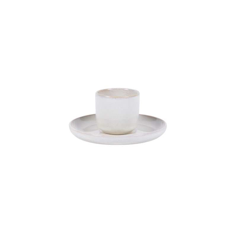 Gobelet rond Beige rosé grès émaillé 9 cl Ø 6,2 cm Pearl Pro.mundi