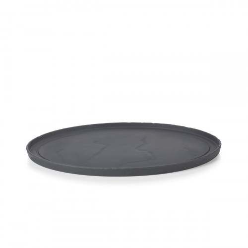 Assiette plate ovale noir porcelaine culinaire 35x22,9 cm Basalt Revol