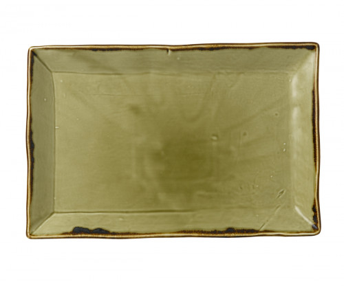Assiette plate rectangulaire vert porcelaine vitrifiée 34,5x23,3 cm Harvest Dudson