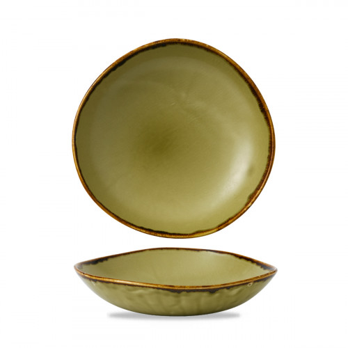 Assiette creuse rond vert porcelaine vitrifiée Ø 26,4 cm Harvest Dudson