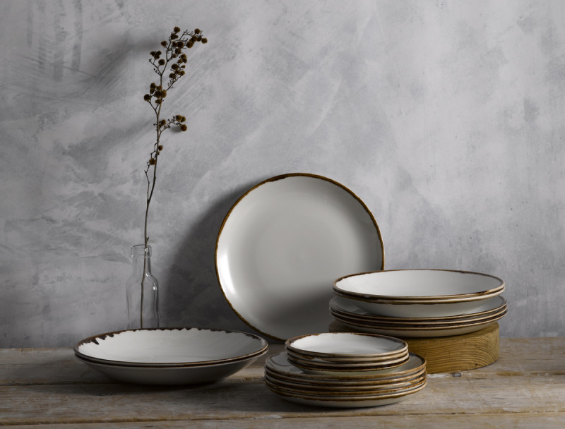 Assiette coupe creuse rond Natural porcelaine vitrifiée Ø 24,8 cm Harvest Dudson