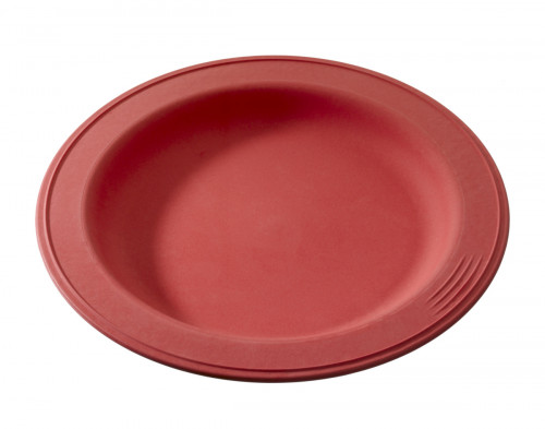 Assiette rond rouge fibre végétale Ø 23 cm Lilitouch Saint Romain
