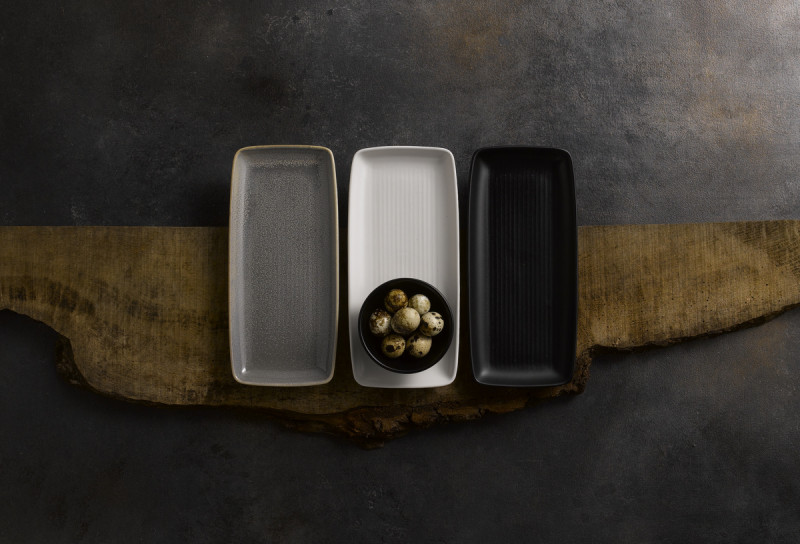 Assiette plate rectangulaire Jet porcelaine 36x17,1 cm Evo Dudson