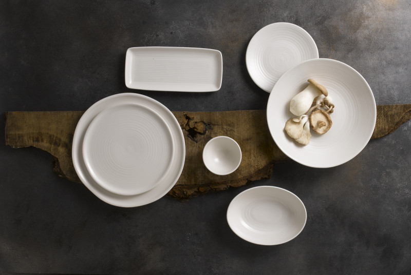 Assiette plate rectangulaire blanc porcelaine 27,2x12,5 cm Evo Pearl Dudson