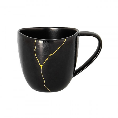 Tasse à déjeuner noir porcelaine 30 cl Ø 8,5 cm Kintzoo Rak