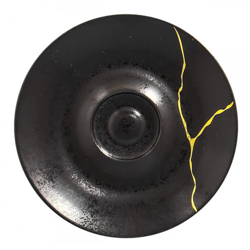 Sous tasse à thé rond noir porcelaine Ø 15 cm Kintzoo Rak
