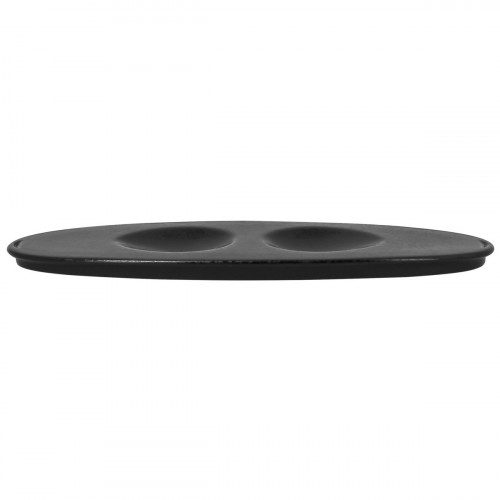 Plat ovale noir porcelaine vitrifiée 25 cm Picked Rak