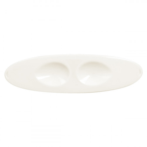 Plat ovale ivoire porcelaine vitrifiée 25 cm Picked Rak