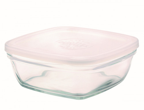 Boîte avec couvercle carré transparent verre trempé 17,2 cm Freshbox Duralex