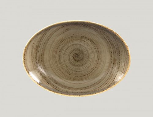Plat ovale brun porcelaine vitrifiée 32 cm Twirl Rak