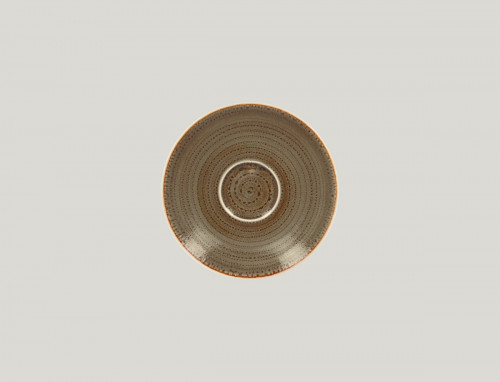 Sous tasse à café rond brun porcelaine vitrifiée Ø 17 cm Twirl Rak