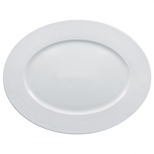 Plat ovale blanc porcelaine vitrifiée 34 cm Evolution Rak