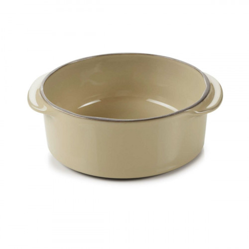 Cocotte sans couvercle rond beige porcelaine culinaire Ø 12 cm Caractère Revol