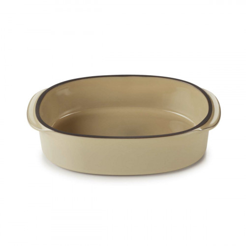 Plat ovale beige porcelaine culinaire 16 cm Caractère Revol