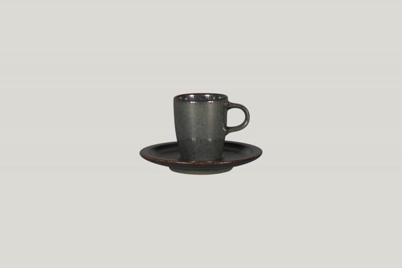 Sous tasse à espresso rond noir porcelaine vitrifiée Ø 13 cm Rakstone Ease Rak