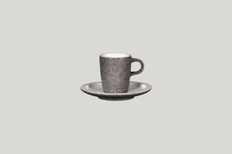 Sous tasse à espresso rond gris porcelaine vitrifiée Ø 13 cm Rakstone Ease Rak