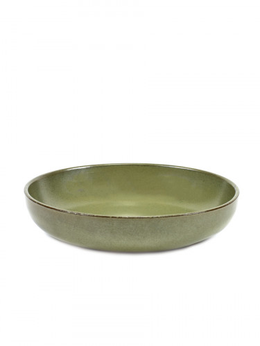 Assiette creuse rond vert grès émaillé Ø 19 cm Surface Serax