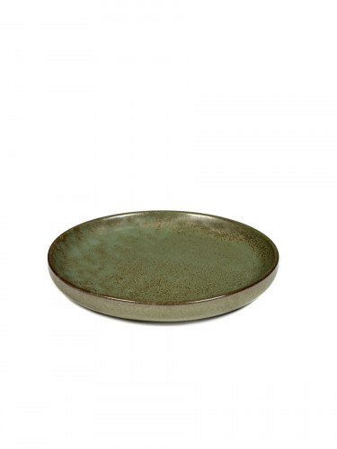 Assiette plate rond vert grès émaillé Ø 16 cm Surface Serax