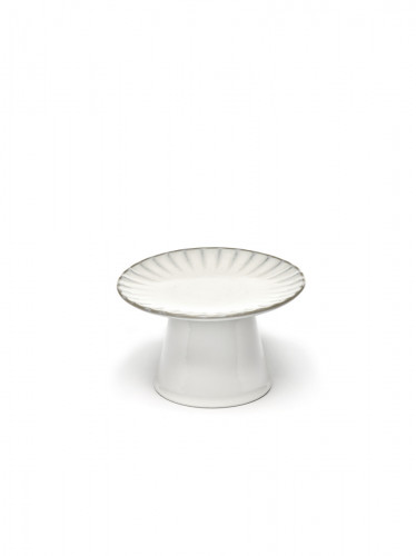 Présentoir à pâtisserie rond blanc grès émaillé Ø 15 cm Inku Serax