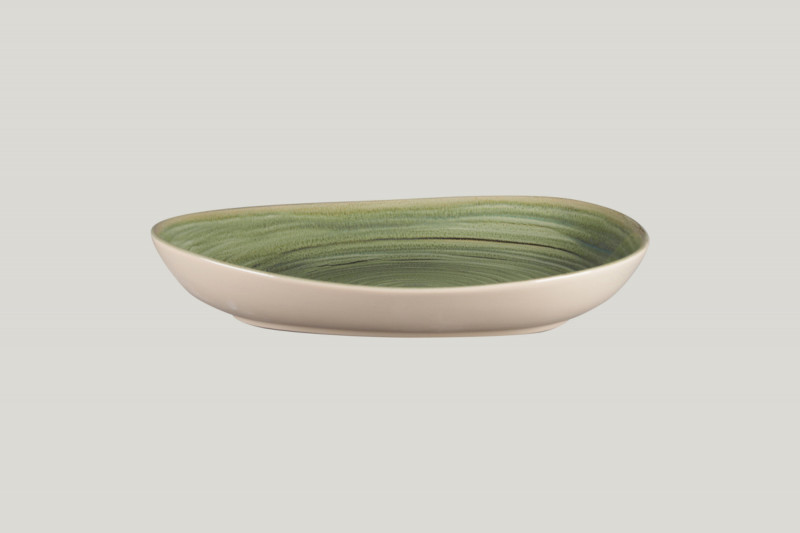 Assiette coupe creuse triangulaire Emerald porcelaine vitrifiée 27,8x22,7 cm Rakstone Spot Rak