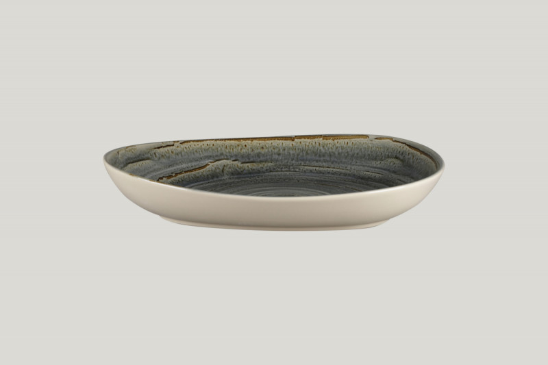 Assiette coupe creuse triangulaire Peridot porcelaine vitrifiée 27,8x22,7 cm Rakstone Spot Rak