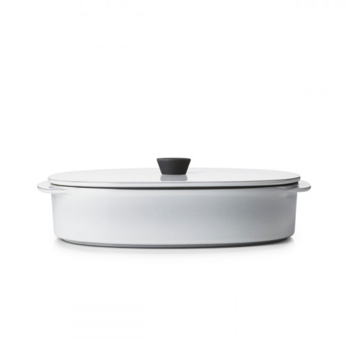 Plat avec couvercle ovale blanc porcelaine culinaire 26x18,5 cm Caractère Revol