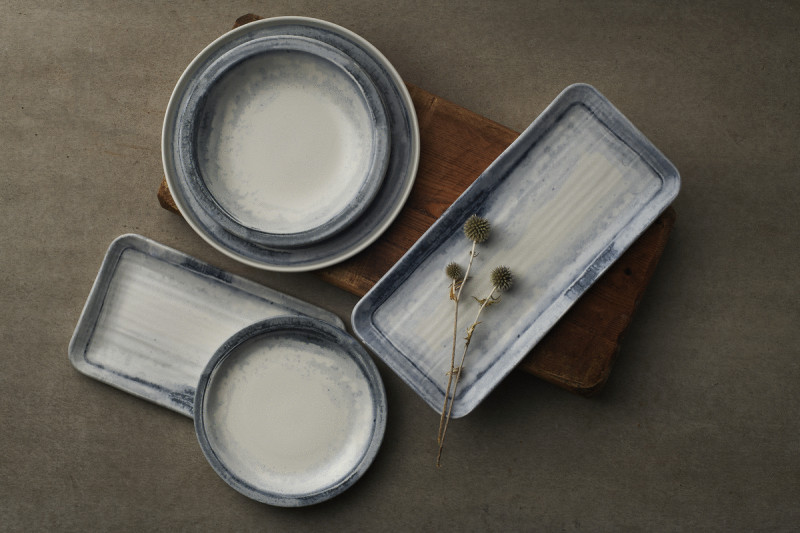 Sous tasse à cappuccino rond bleu porcelaine vitrifiée Ø 15,6 cm Finca Limestone Dudson