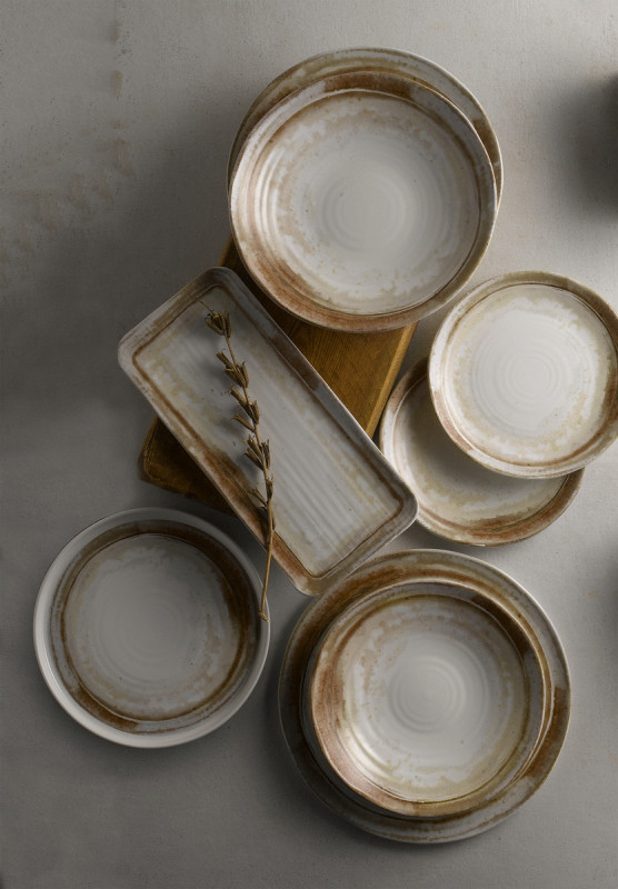 Sous tasse à cappuccino rond beige porcelaine vitrifiée Ø 15,6 cm Finca Sanstone Dudson