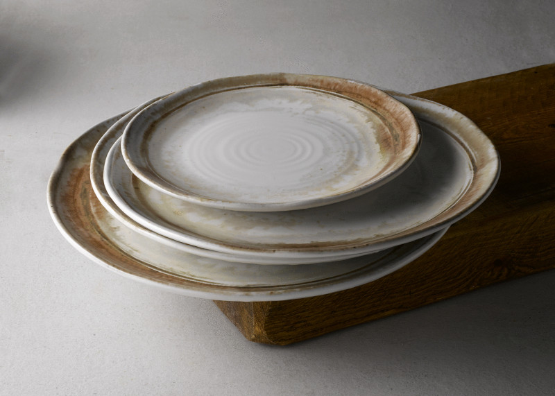 Sous tasse à cappuccino rond beige porcelaine vitrifiée Ø 15,6 cm Finca Sanstone Dudson