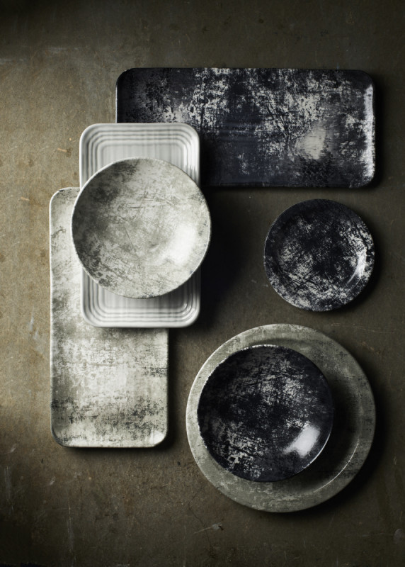 Assiette organique gris porcelaine vitrifiée 27x16 cm Urban Dudson