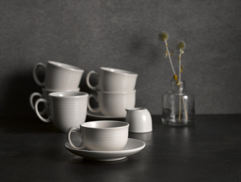 Sous tasse à café rond blanc porcelaine Ø 16,2 cm Evo Pearl Dudson