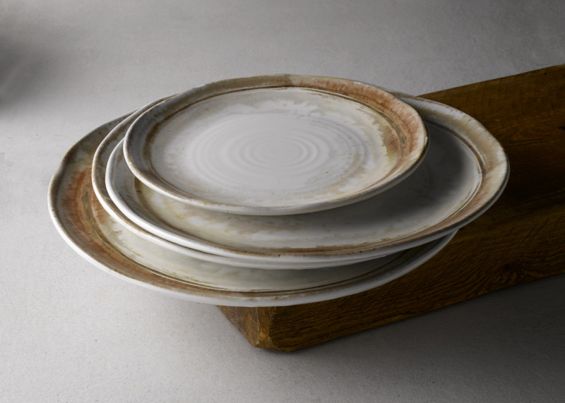 Assiette plate organique beige porcelaine vitrifiée Ø 29 cm Finca Sanstone Dudson