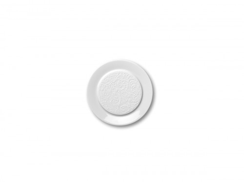 Assiette plate rond blanc porcelaine de limoges Ø 14 cm Collection L Couture Degrenne