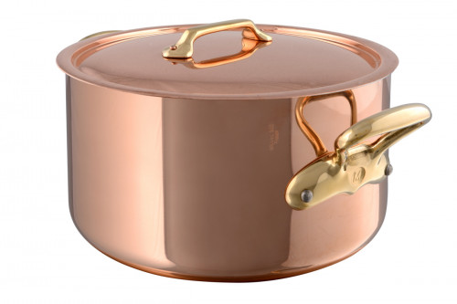 Cocotte avec couvercle cuivre inox Sans revêtement Avec couvercle Ø 24 cm 12 cm 5,2 L M'200 B Mauviel