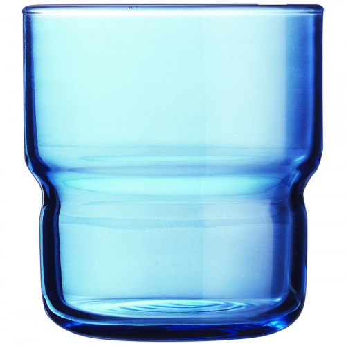 Gobelet forme basse bleu verre trempé 22 cl Log Brush Arcoroc