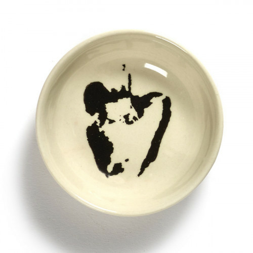Plat rond blanc poivron noir grès émaillé Ø 7,5 cm Feast By Ottolenghi Serax