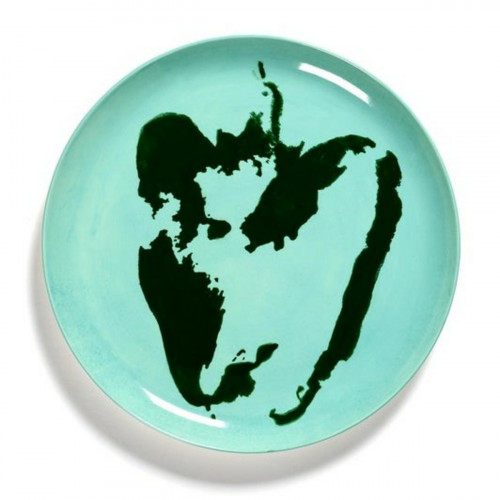 Assiette plate rond azure poivron vert grès émaillé Ø 26,5 cm Feast By Ottolenghi Serax