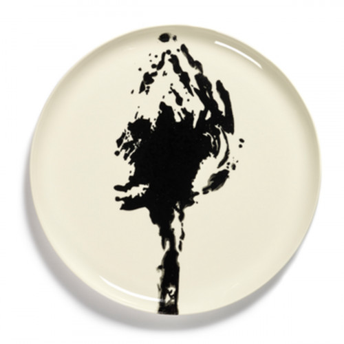 Assiette plate rond blanc artichaut noir grès émaillé Ø 35 cm Feast By Ottolenghi Serax