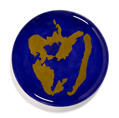 Assiette plate rond lapis lazuli poivron or grès émaillé Ø 35 cm Feast By Ottolenghi Serax