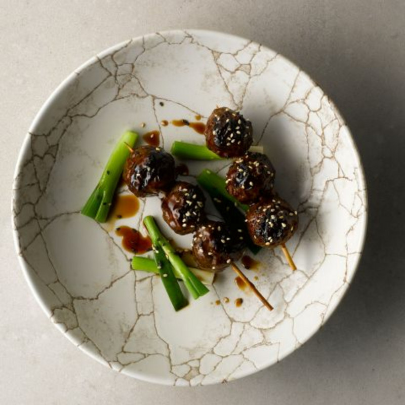Assiette coupe plate rond gris porcelaine vitrifiée Ø 28,8 cm Kintsugi Agate Grey Churchill