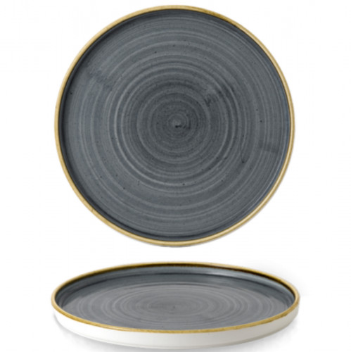 Assiette à bord droit rond peppercorn porcelaine vitrifiée Ø 26 cm Stonecast Grey Churchill
