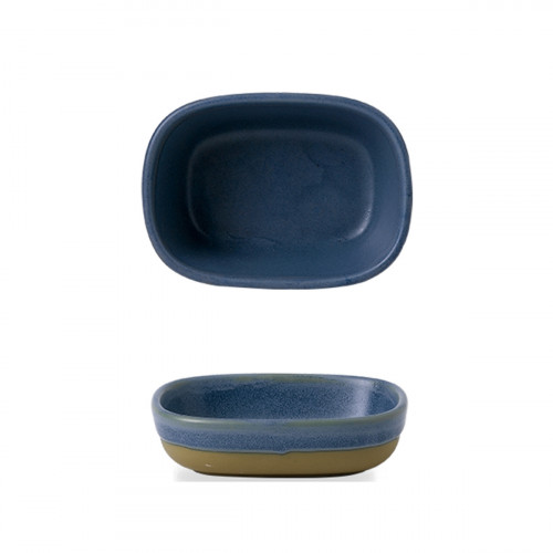 Plat à partager rectangulaire bleu porcelaine vitrifiée 12 cm Emerge Oslo Churchill