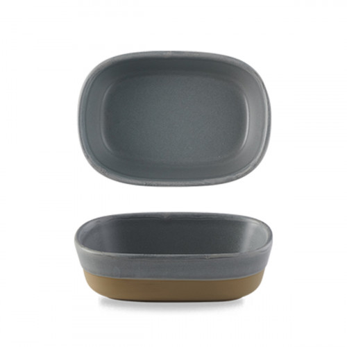 Plat à partager rectangulaire gris porcelaine vitrifiée 17 cm Emerge Seatle Churchill