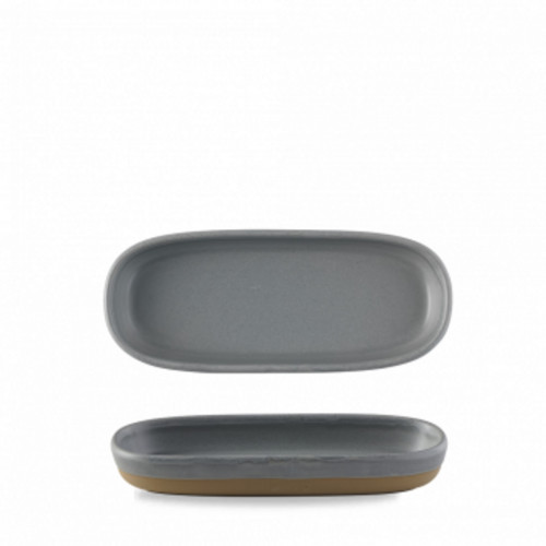 Plat à partager rectangulaire gris porcelaine vitrifiée 23,3 cm Emerge Seatle Churchill